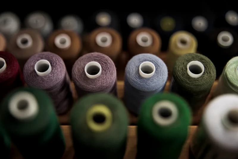 Thread spools on the rack